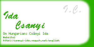 ida csanyi business card